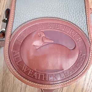 Dooney & Bourke Tan and Gray Leather Crossbody Bag